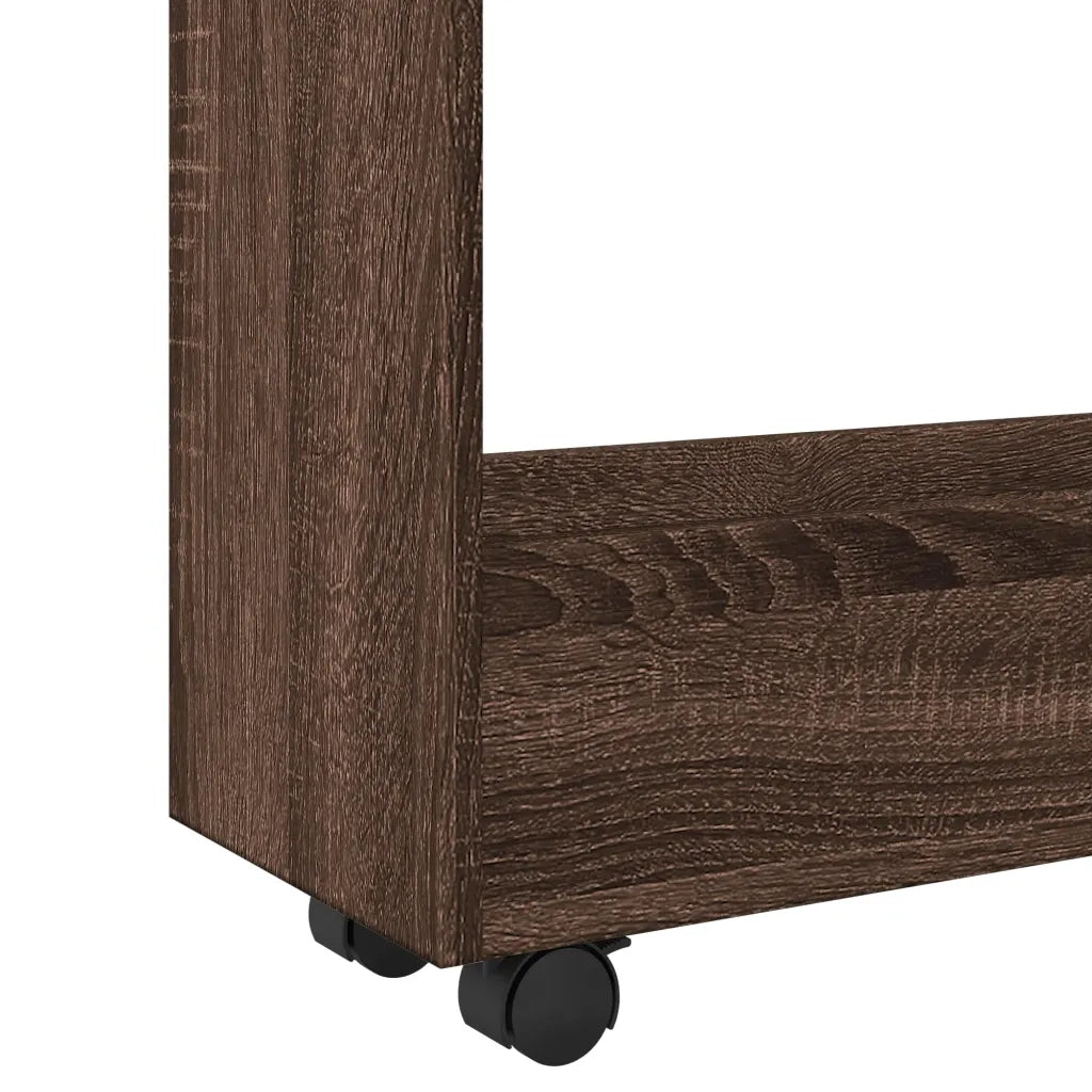 vidaXL Carrello Stretto a 3 Livelli Rovere Marrone in Truciolato