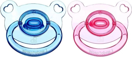 Zuignap Fopspeen per Adulto Transparente Modello Orso 2 pezzi - Rosa Blu - Unisex