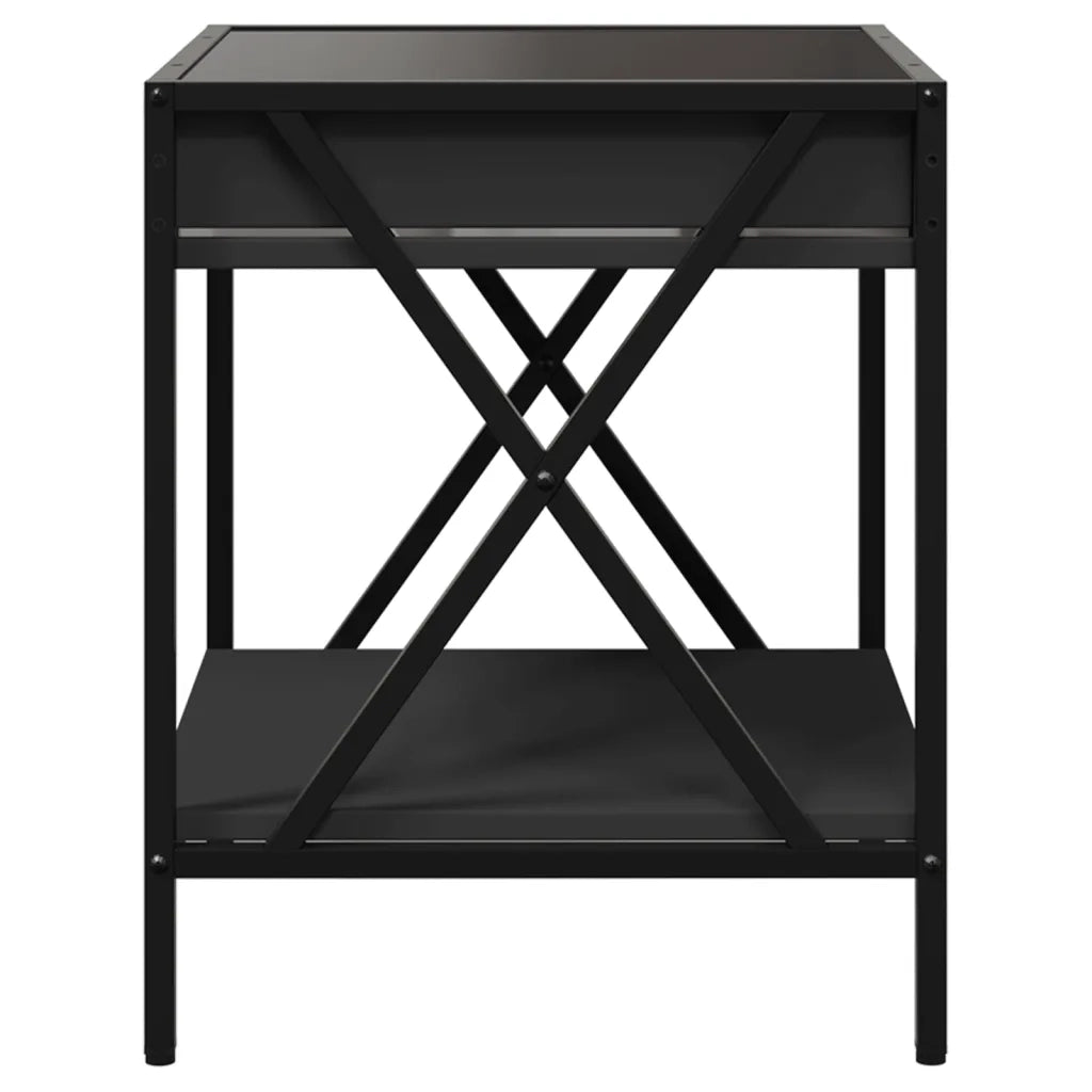 vidaXL Comodino con LED Infinity Nero 40x40x49 cm