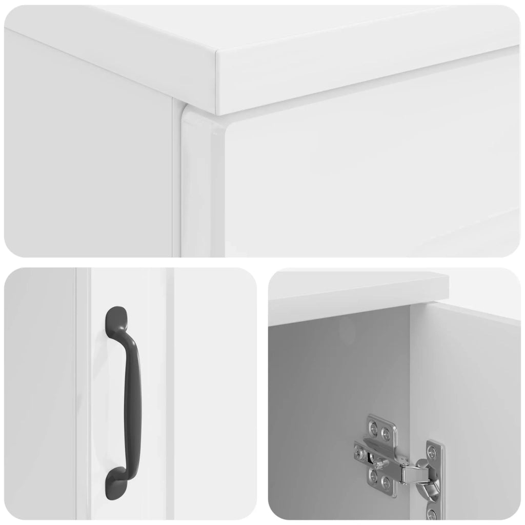 Scrivania Bianco Lucido 142,5 x 50 x 75 cm Legno ingegnerizzato