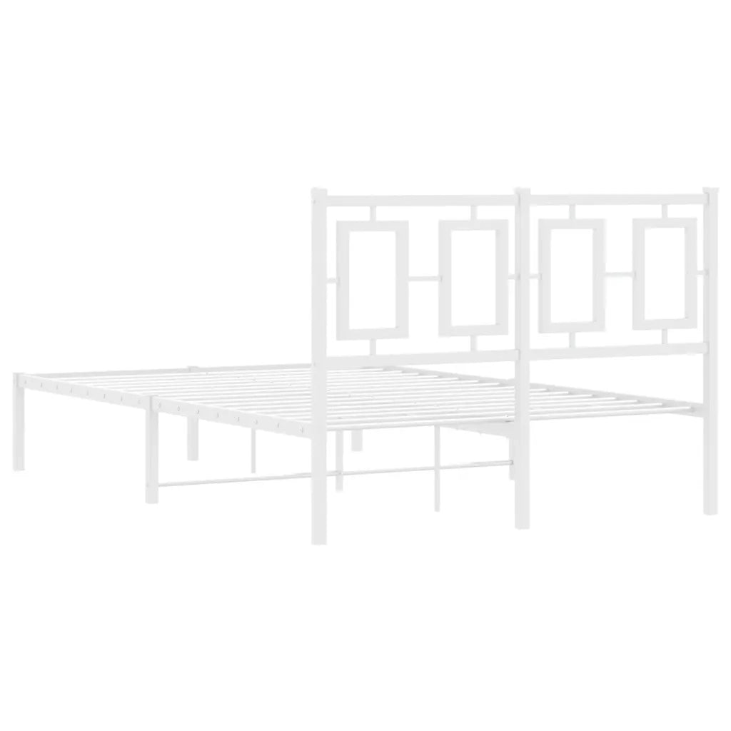 vidaXL Giroletto con Testiera in Metallo Bianco 120x200 cm