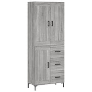 Buffet credenza cassettiera armadio mobile contenitore organizer cucina soggiorno salotto rovere Sonoma alto 69,5 x 34 x 180 cm legno ingegnerizzato grigio 02_0035531