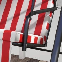 Dondolo da Giardino 3 Posti con Tetto Inclinabile, Cuscini Seduta e Schienale, Acciaio e Poliestere, Rosso