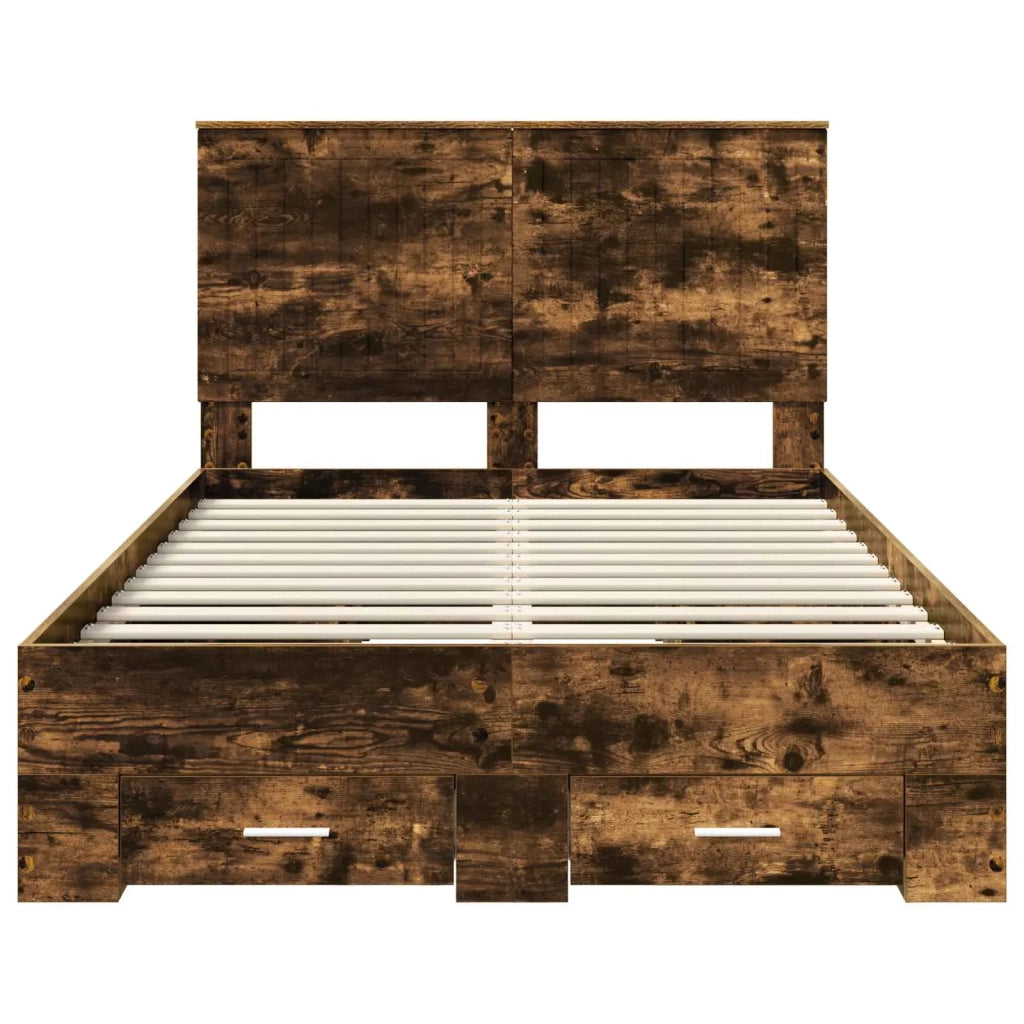 Struttura del letto Rovere fumé 120 x 190 cm Legno multistrato