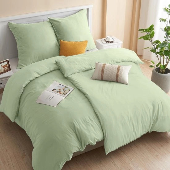 Set di coperte da letto 135 x 200 cm - 4 pezzi - Coperte da letto 2x80 x 80 cm - Veloce asciugatura - Senza stiratura - Hypoallergenico - Coperte da letto con microfibra