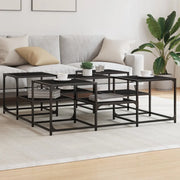 Tavolino da Salotto-Tavolino da soggiorno-Tavolo Nero 121x121x40 cm in Legno Multistrato