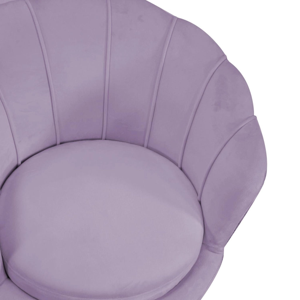 Poltrona Imbottita 73x72xh49/77 cm in Tessuto Velluto Tulipan Viola