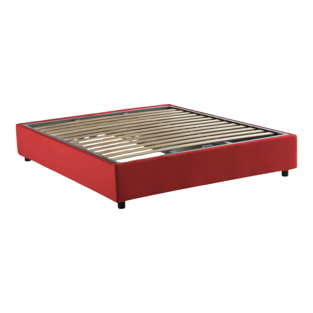 Letto Matrimoniale Apel, Letto Matrimoniale Materasso Incluso Made in Italy, Rosso