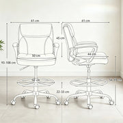 SEDIA DA UFFICIO GIREVOLE REGOLABILE 61x61x93-108 cm Nera
