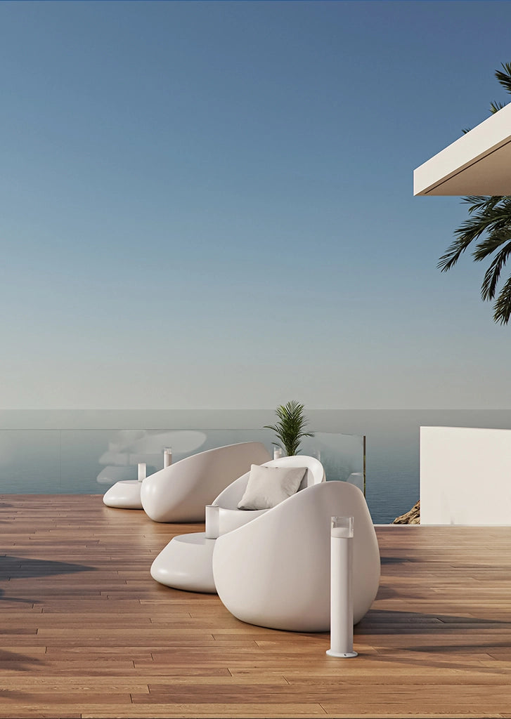 Tura Proiettore LED cilindrico per esterni 12W 4000K fascio 180º IP65 IK06 finitura nero opaco, design elegante ideale per vialetti e giardini