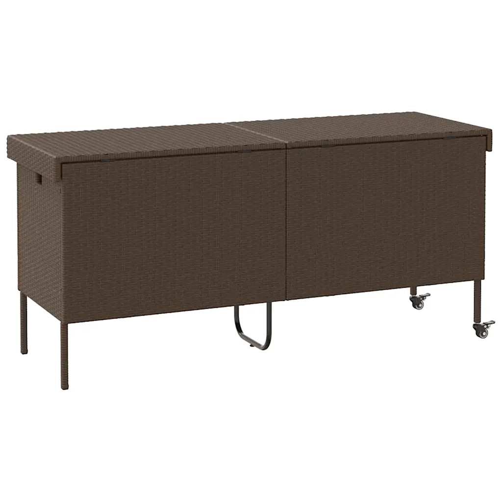 Contenitore da Giardino con Ruote Marrone Polyrattan CFW4963524