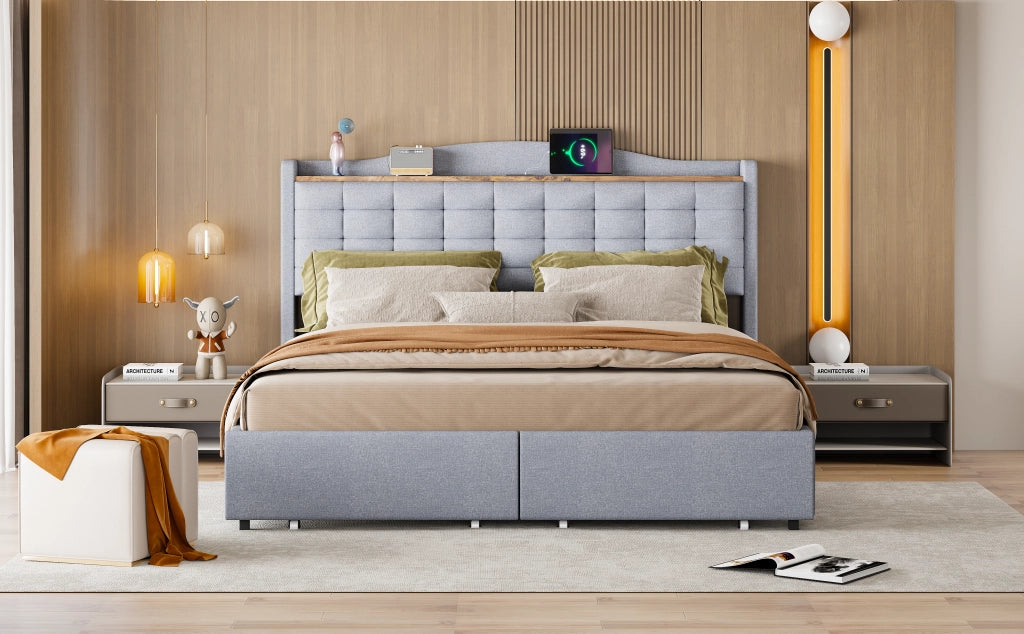 letto imbottito lino grigio 160 x 200 cm