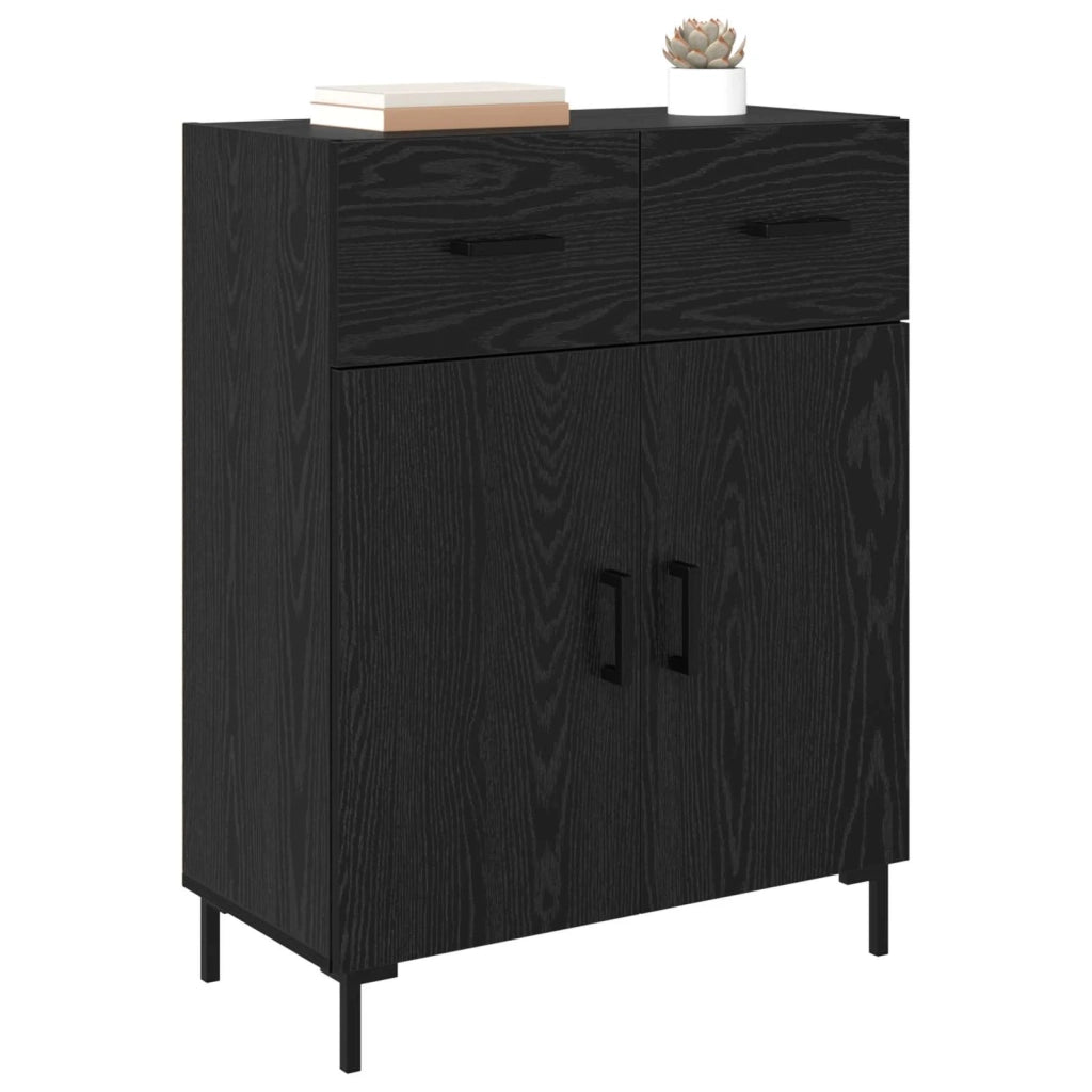 Credenza | Madia | Buffet da pranzo | Armadio da pranzo Rovere Nero 69,5 x 34 x 90 cm Legno multistrato
