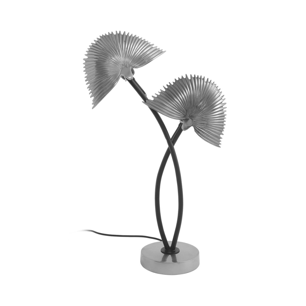 Lampada da tavolo Twinflame in alluminio dorato e nero