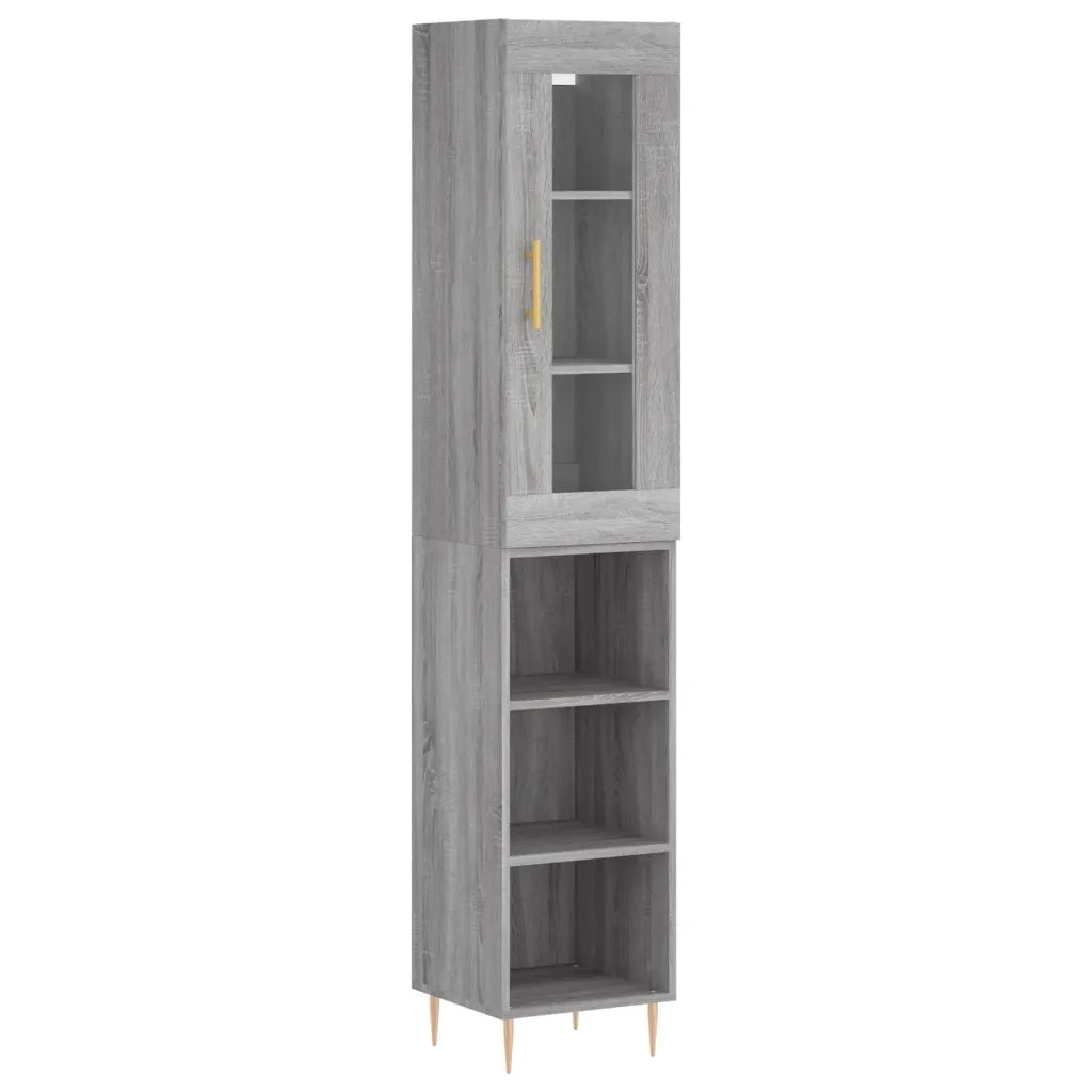Credenza-Buffet-Armadio da cucina Grigio Sonoma 34,5x34x180 cm in Legno Multistrato 590285