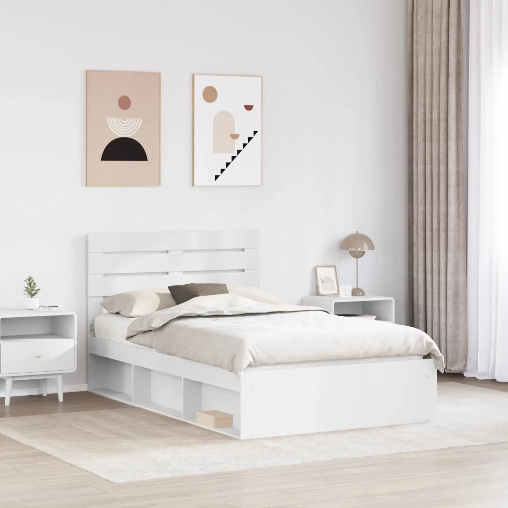 Struttura del letto Bianco 120 x 200 cm Pino massello 3411431