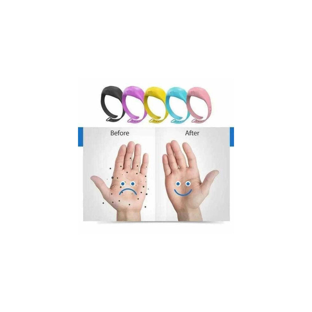 Trade Shop - Bracciale Porta Gel Disinfettante Igienizzante Mani Unisex Ricaricabile Silicone -
