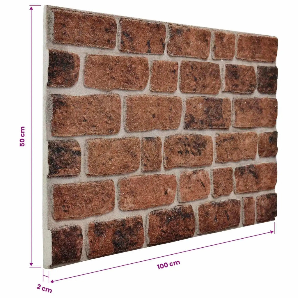 Pannelli da parete 10 pz Mattone Marrone 100 x 50 cm CFW6758123