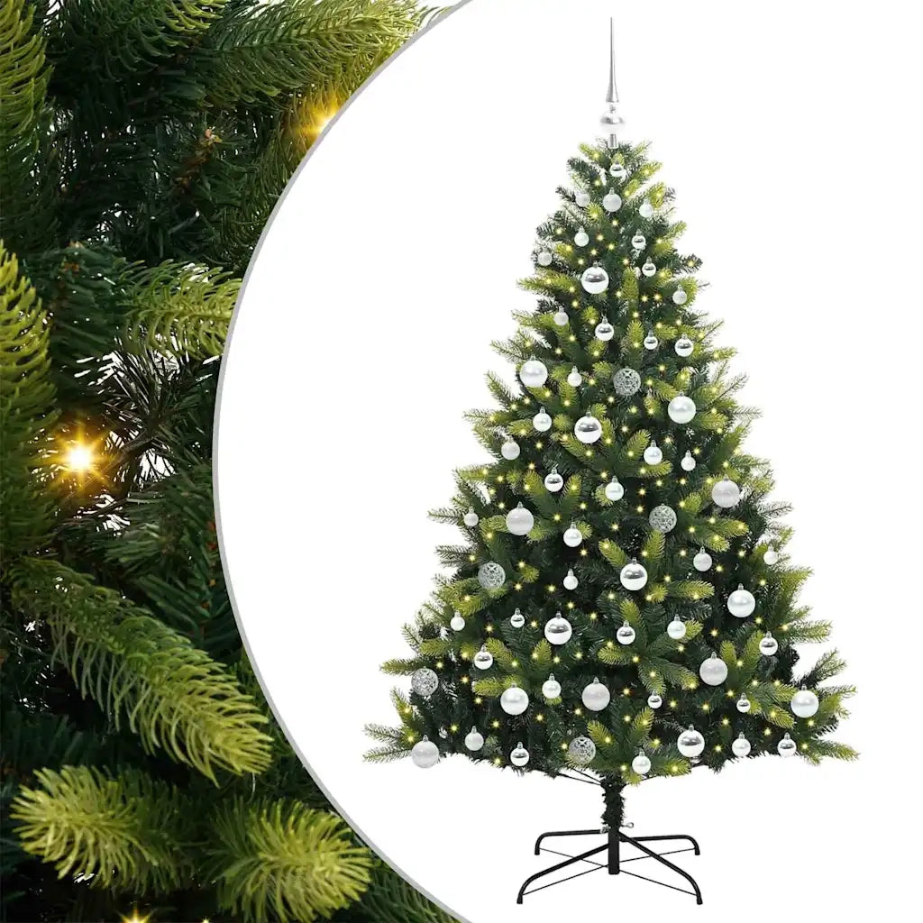 Albero di Natale Artificiale a Cerniera con 300 LED 180 cm 3395996