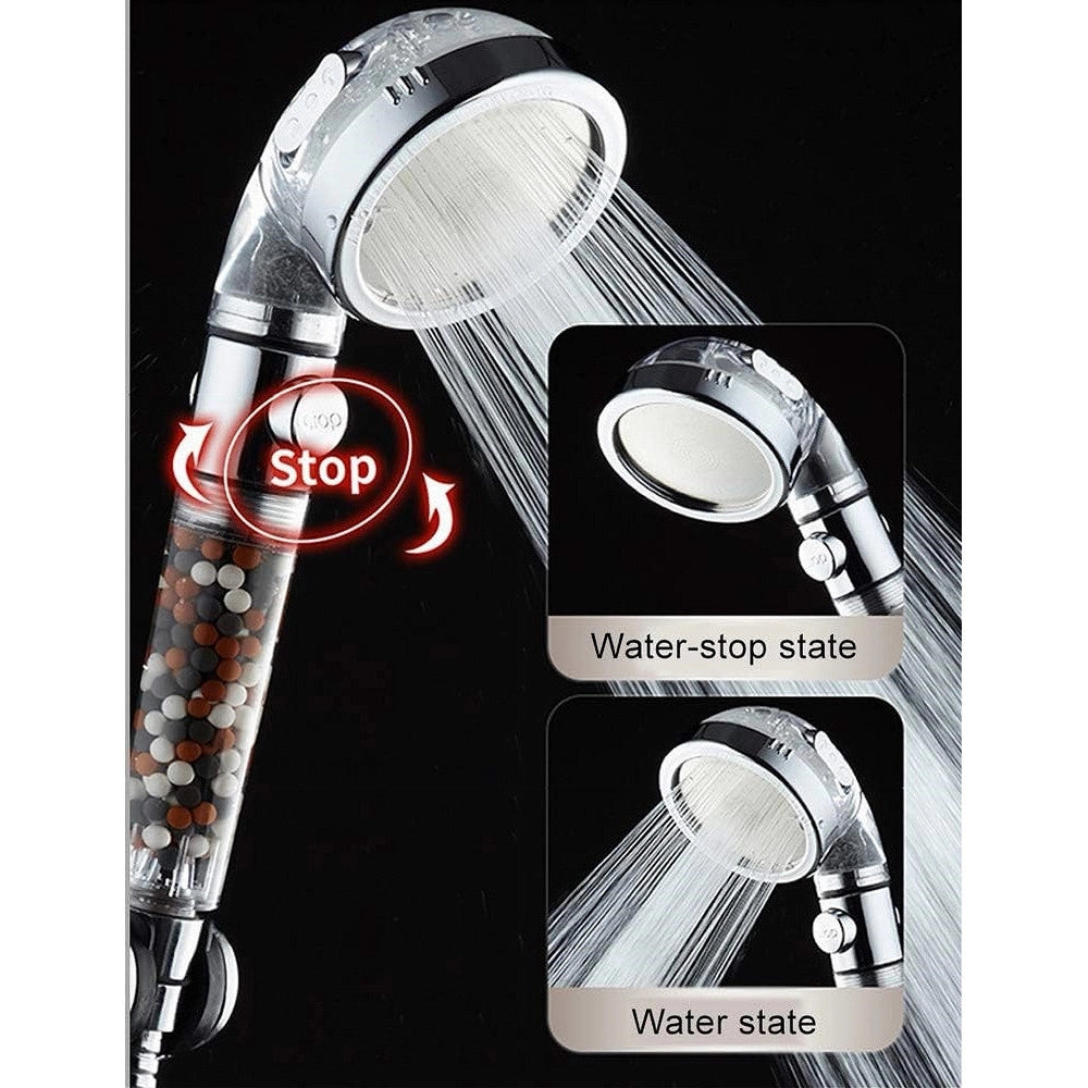 Trade Shop - Doccetta Soffione Doccia Bagno Con Filtro Pulsante Doccino Per Idroterapia 87541 -
