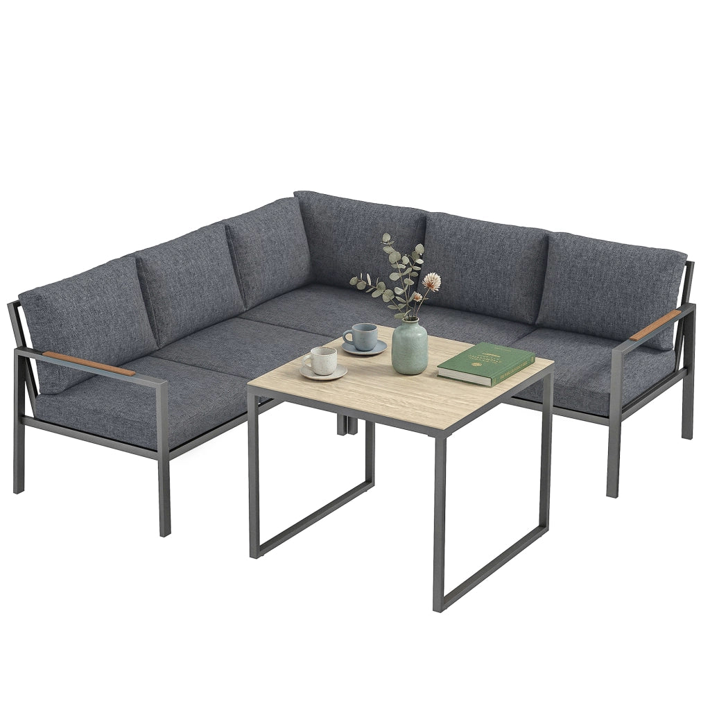 Set Giardino 3 Pezzi ¨C Minimal ¨C 183x183x72cm, Grigio Scuro