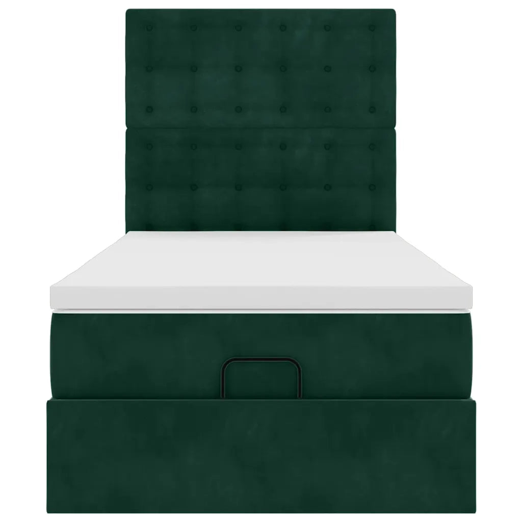 Struttura Letto Pouf con Materassi 90x190 cm in Velluto 3313586
