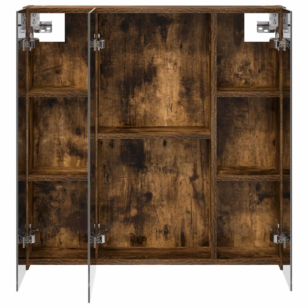 Mobiletto per specchio da bagno Rovere fumé 70 x 14,5 x 70 cm