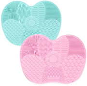 Kit di Pulizia per Trucco - Spazzole di Silicone - Panno di Pulizia Cosmetico - Kit di Pulizia Portatile - 2 Pezzi - Tavole di Pulizia a Forma di Mela