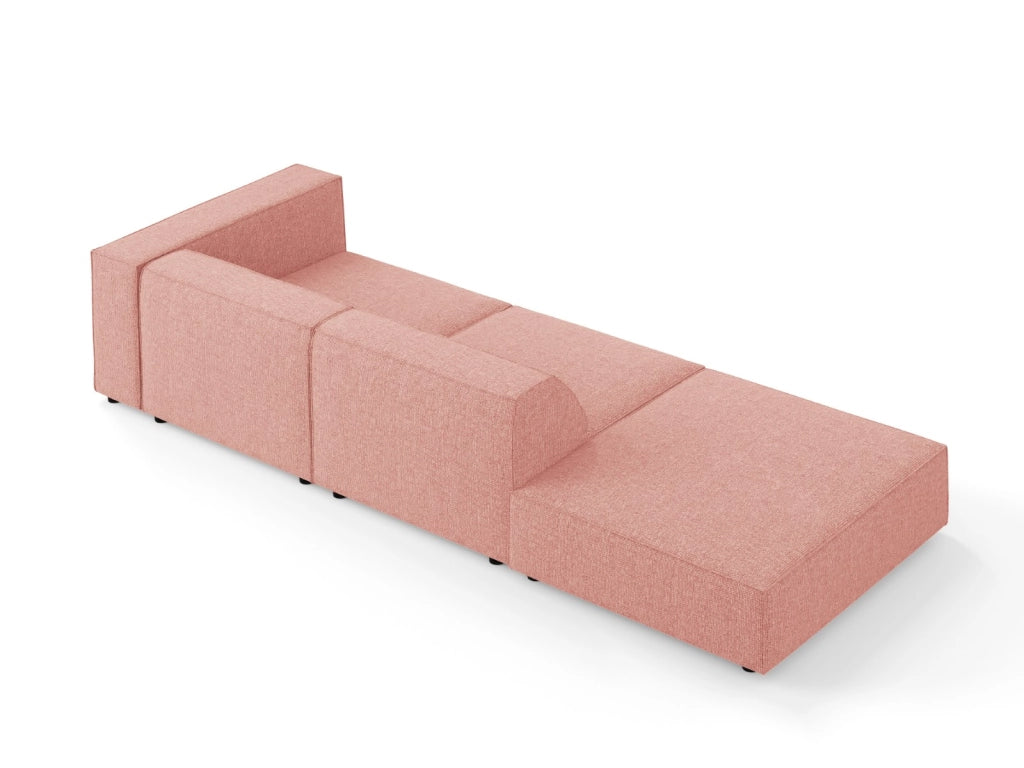 Cosmopolitan Design - Divano sinistro "Arendal" 4 posti in ciniglia rosa 
