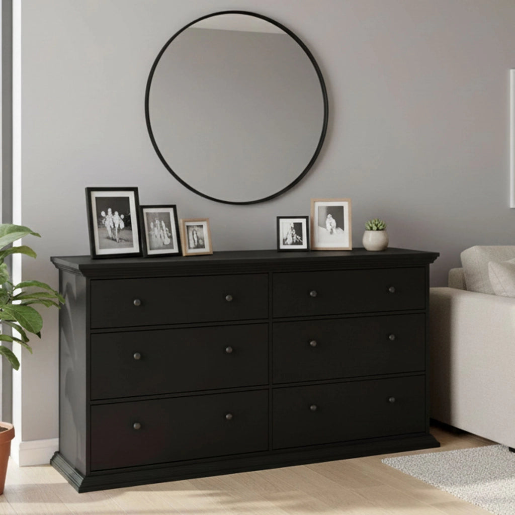 Credenza Hibaru, Buffet da soggiorno, Madia da salotto, Dispensa da cucina, 163x52 h88 cm, Nero