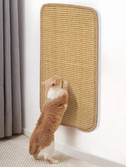 Sisal per gatti da 50x25 cm, nastro adesivo + fissaggio ad aggancio doppio, tavolo per grattare, parete per gatti con design a cinta, protegge divani, tappeti, muri