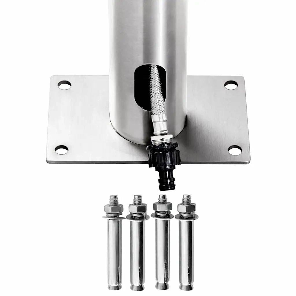Doccia da Giardino con Base Marrone 225 cm in Acciaio Inox CFW3342513
