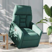 Poltrona Alzapersona Reclinabile Elettrica Verde Scuro Tessuto 3303058