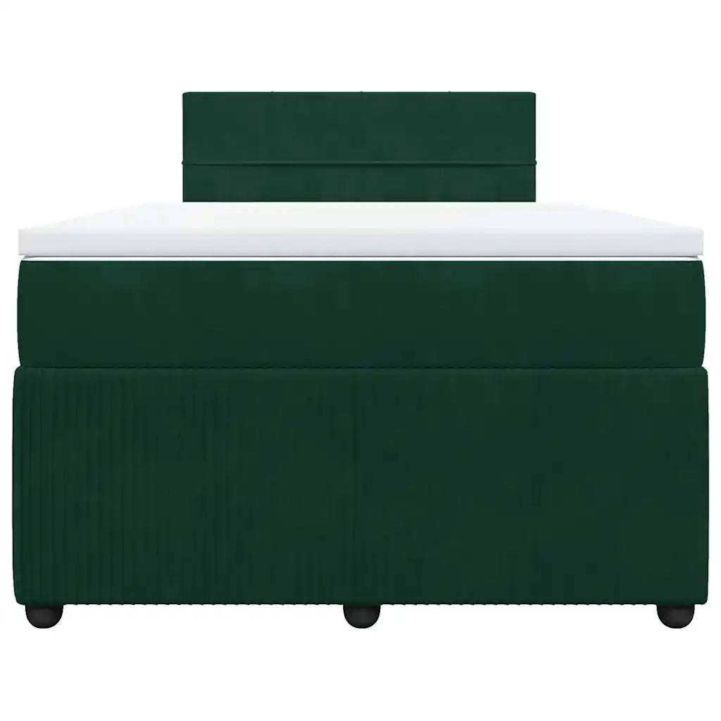 Giroletto a Molle con Materasso Verde Scuro 120x190 cm Velluto 3287689