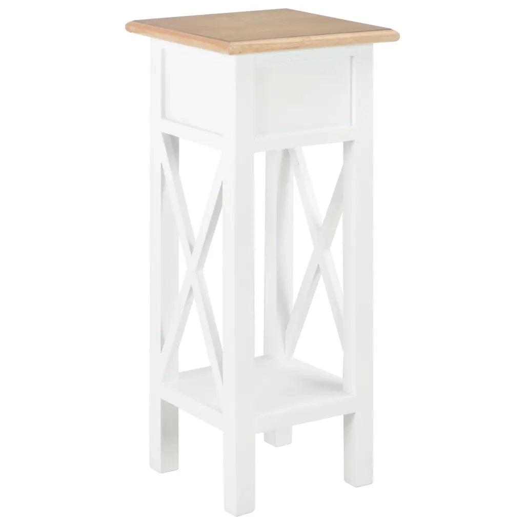 280057 Tavolino Laterale Bianco 27x27x65,5 cm in Legno cod mxl 18719