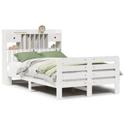 Letto matrimoniale | Letto per adulti | Letto Libreria senza Materasso Bianco 135x190 cm Legno di Pino