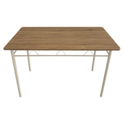 Tavolo Cecilia In Mdf Naturale E Metallo Bianco Dimensione 120x70x74cm