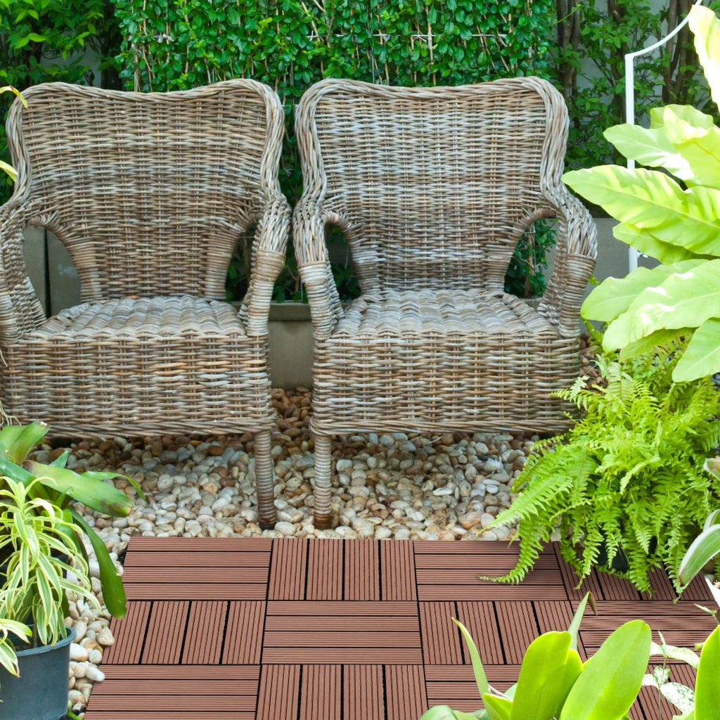 Dalle per esterno 30x30x2,2 cm ¨C zephmum ¨C marrone chiaro, HDPE, clipsable
