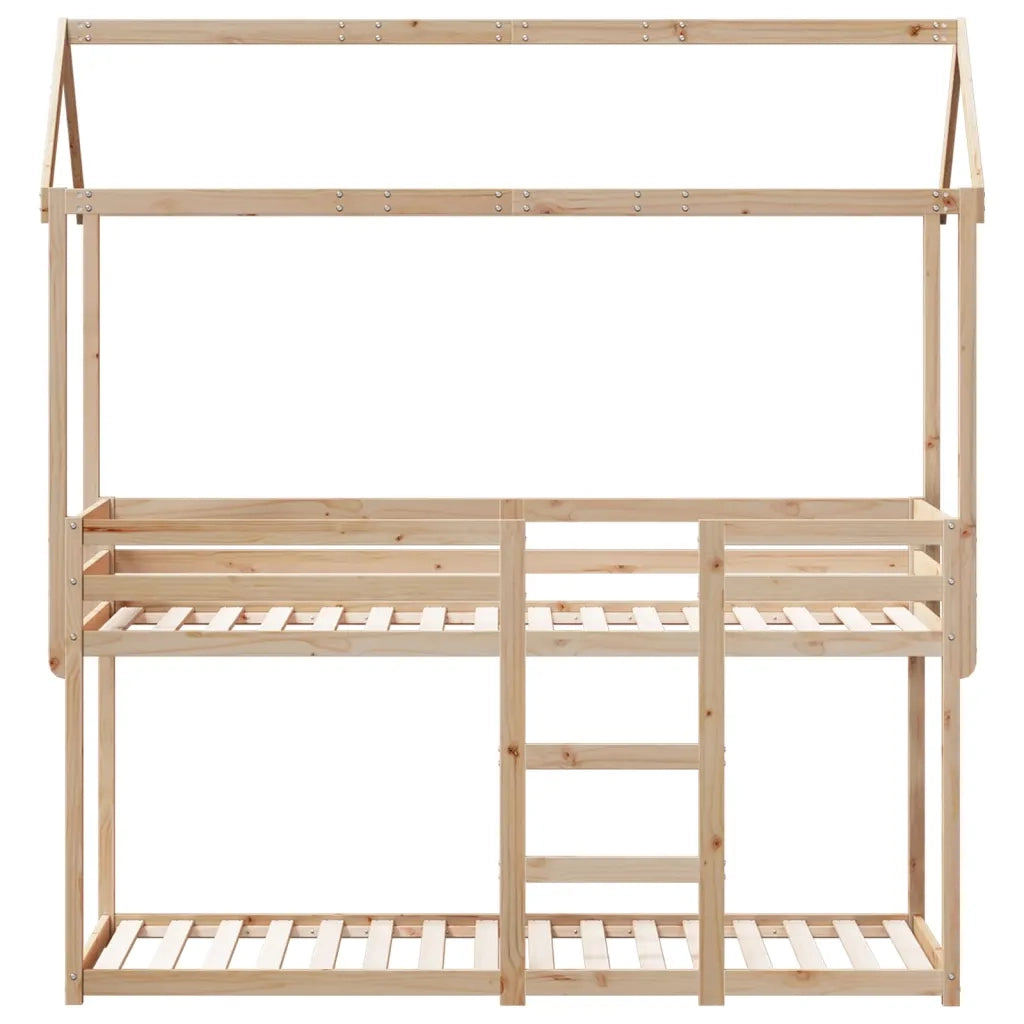 Letto a Castello senza Materasso 90x200cm Massello Pino 3282119