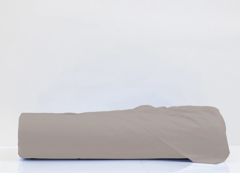 Lenzuola Cordonetto In 100% Cotone In Tinta Unita - Matrimoniale - Tortora