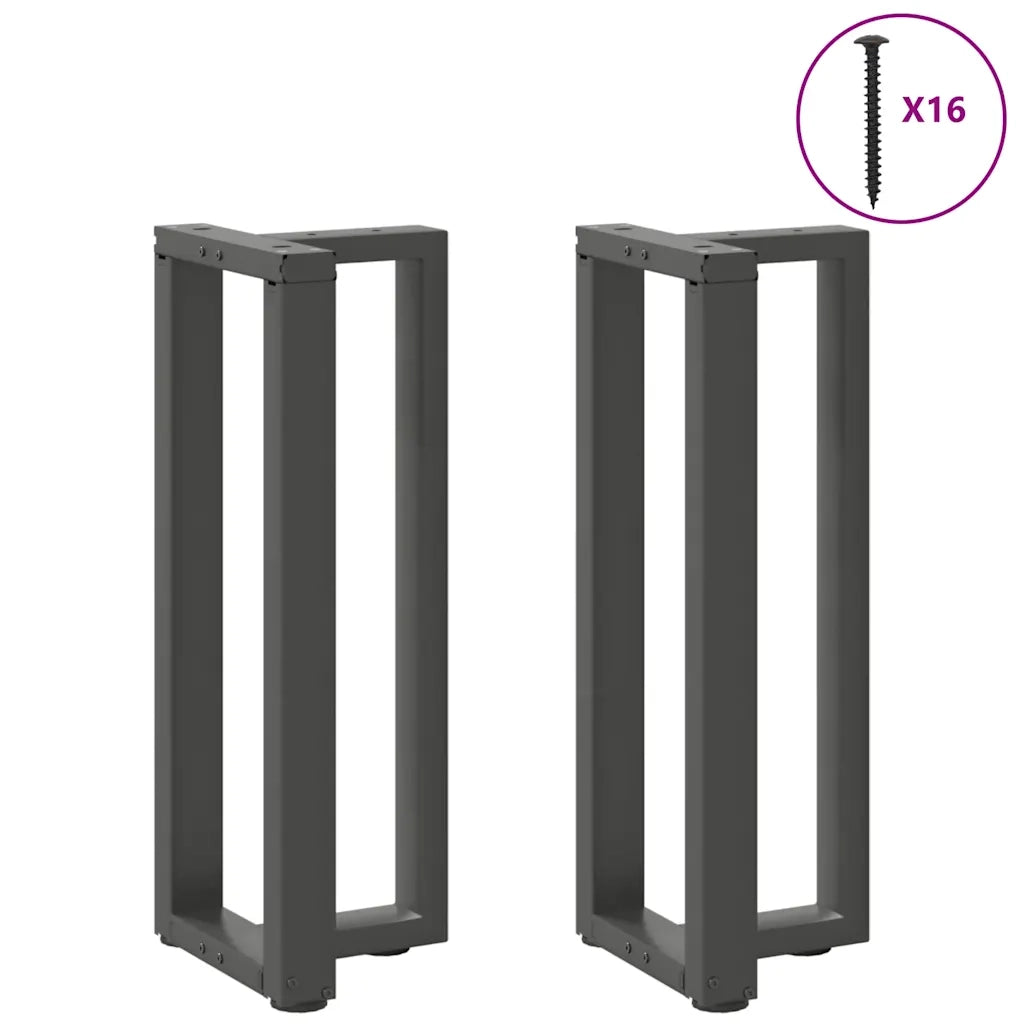 Gambe per tavolo consolle a T 2 pz Antracite 38x25x(72-73) cm Acciaio 4013046