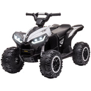 EasyComfort Quad per Bambini 3-5 Anni Elettrico 12V, 2 Velocità, Ruote Larghe con Clacson e Fari LED, Bianco