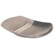 Centrotavola in ceramica argento 38x26,5x5,5h