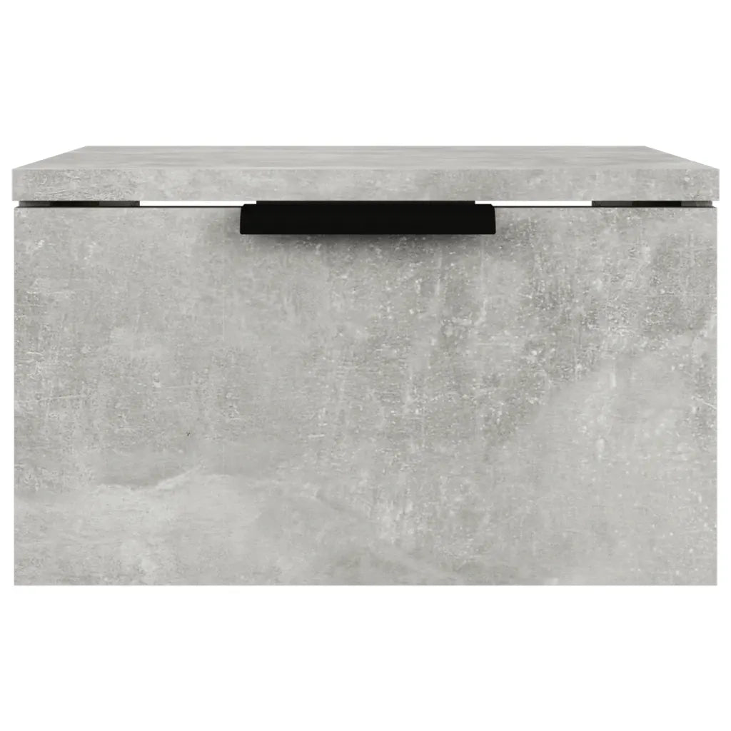 Set di 2 Comodini | Armadio da Notte | Mobiletto da notte a Muro Grigio Cemento 34x30x20 cm