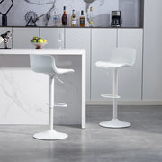 Sgabello da bar girevole con schienale ergonomico e altezza regolabile, struttura in metallo per cucina, bianco