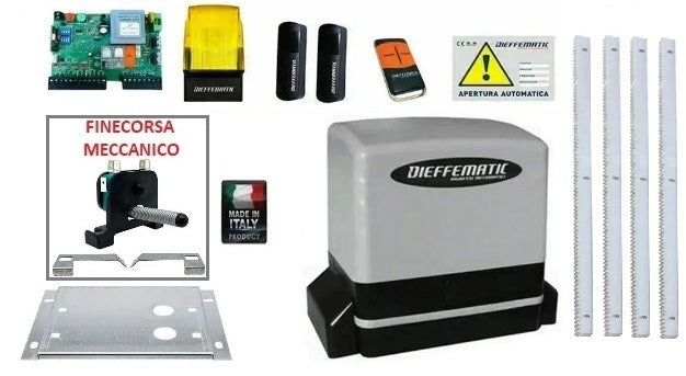 Kit Motore Kv6 230V Per Cancello Scorrevole Automatico 4 Mt Cremagliera Zincata