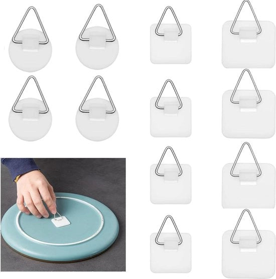 12 pezzi di chiodi da foto - 3 forme - autoadesivi - senza forare - per decorazione di parete cucina