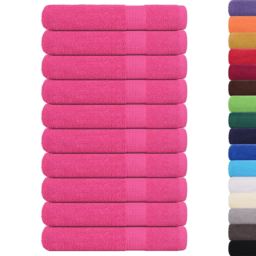 Asciugamani per Sauna 10 pz Rosa 80x200 cm 360 g/mÂ² 100% Cotone