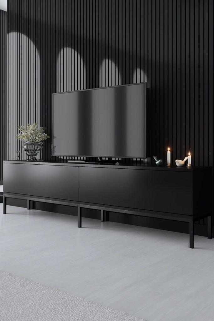 Mobile TV in legno "Lord" - 180 x 30 x 47 cm - Nero