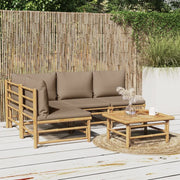 Set Salotto da Giardino 5pz con Cuscini Tortora BambÃ¹cod mxl 124283